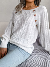 Women Casual Square Collar Buttons Long Sleeve Knitted Pullovers Sweaters