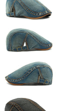 2025 Spring New Washed Denim Hat Men's Beret British Retro Cap Women's Casual Forward Hat