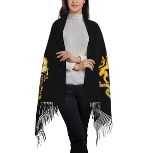 Custom UK Flag Tassel Scarf Women Winter Warm Shawl Wrap