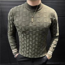 High Quality Half High Collar Knitted Sweater for Men Casual Business Pullover Sweater Slim Fit Warm Knitwear Tops Autumn Winter