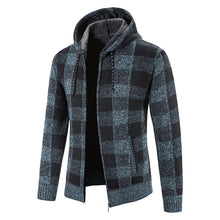 Men's New Plaid Jacket Hooded Sweater Autumn Winter Fleece Outwear Thick Warm Casual Clothing Cold Windbreaker Coat
