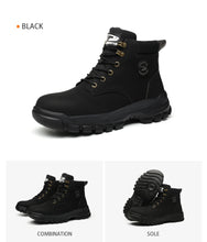 High-top PU anti-smash anti-puncture breathable safety shoes
