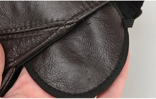 Hot Sale Casual Real Leather Earflap Cap Men Real Cowhide Leather Caps Male Fall Winter Genuine Real Cow Leather Baseball Hats