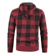 Men's New Plaid Jacket Hooded Sweater Autumn Winter Fleece Outwear Thick Warm Casual Clothing Cold Windbreaker Coat