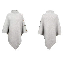 Fashion Winter Women Turtleneck Irregular Loose Pullover Shawl Cape Sweater Solid Color Autumn Knitted Long Tops Casual Clothing