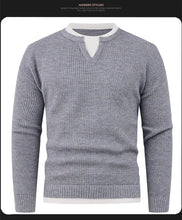 Two-piece Knitted Sweater for Men's Pullover Loose Inner Round Neck Warm Bottom Sweater