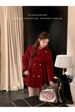 2025 Fall and Winter New Women Tops Coat Wool Blends Turn Down Collar Long Sleeve Double Breasted A Line Female Coats Clothing
