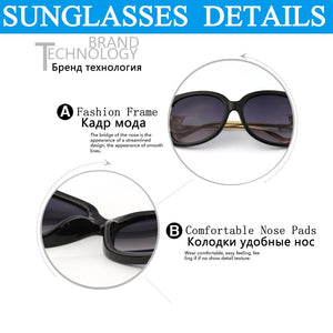 Sunglasses Women Oval Retro Alloy Frame Gold Fox Design