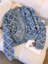 Denim Jacket Women Autumn New InTassel Short Jacket Top Fashion Loose Outerwear Single Breasted Long Sleeved Casual Jeans Coat