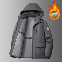 Big&Tall 8XL Men Outdoor Jacket Fleece Lined Thick Warm Winter Jacket Hiking Camping Windbreaker Plus Size Outwear Hooded Coat