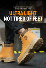 High-top PU anti-smash anti-puncture breathable safety shoes
