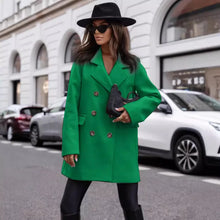 Women's Winter Coats Fashion Casual Mid-length Suit Collar Tweed Warm Coats and Jackets Women Wool & Blends Coats for Women