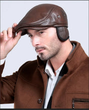 Winter Berets male warm Ear protection cap Men's outdoor leather hat