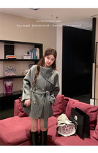 2025 Fall and Winter New Women Tops Coat Wool Blends Turn Down Collar Long Sleeve Double Breasted A Line Female Coats Clothing