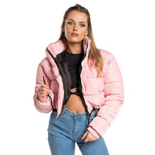 Women's Fall Winter Solid Cotton-Padded Coat Puffer Jacket Coats For Women Bubble Outerwear Cropped Loose Lightweight Clothing