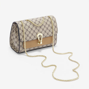 FOXER Chain Flap Bag Vintage Shoulder Bag 2023 Monogram Women Travel Crossbody Bag PVC Material Lady Mini Shopping Messenger Bag
