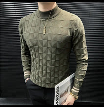 High Quality Half High Collar Knitted Sweater for Men Casual Business Pullover Sweater Slim Fit Warm Knitwear Tops Autumn Winter