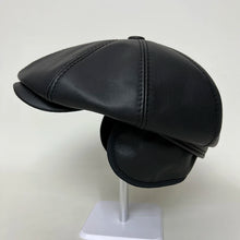 New Men's Cowhide cap Real Leather Earflap Caps Men Real Cowhide Leather Caps Male Fall Winter Genuine Real Cow Leather Baseball