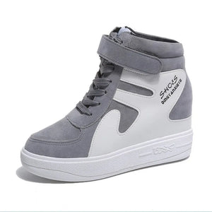 Women Sneakers High Top Platform Casual Wedges Autumn Winter Shoes Lace-up