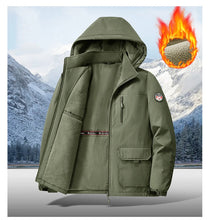 Big&Tall 8XL Men Outdoor Jacket Fleece Lined Thick Warm Winter Jacket Hiking Camping Windbreaker Plus Size Outwear Hooded Coat