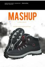 Men's Winter Boots With Fur Warm Snow Non-slip Men Work Casual Shoes Waterproof Leather Sneakers High Top Ankle Boots Plus Size