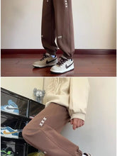 Winter Thickened Fleece Men's Pants Warm Casual Embroidery Letter Fleece Liner Thick Trousers Outdoor Thermal Warm Sweatpants