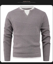 Two-piece Knitted Sweater for Men's Pullover Loose Inner Round Neck Warm Bottom Sweater