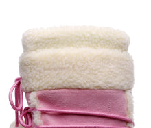 Women Snow Boots Warm Plush Comfortable Platform Shoes Lady Lace-up Mid-Calf Pink Boots Non-slip Winter Shoes Booties