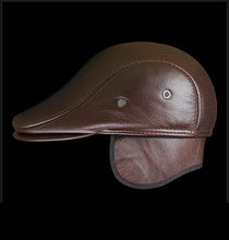 Winter Berets male warm Ear protection cap Men's outdoor leather hat