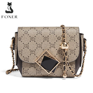 FOXER Brand Printing Women Shoulder Bag High Quality PVC Leather Fashion Messenger Bag