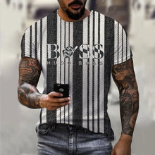 Men's round neck short sleeved T-shirt, 3D printed large casual sweater, fashionable trend, summer