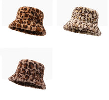 Hat Woman Winter Show Face Little Leopard Print Fisherman Hat Woman Versatile Warm Pot Hat Ins Plush Bucket Hat