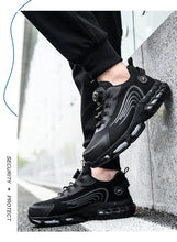 Big Size Men and Women Rotary Buckle Work Safety Shoes Men Air Soft Sole Lightweight Sneakers Protective Fashion Work Shoes