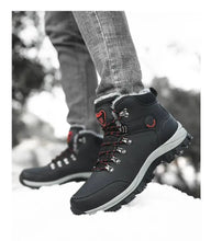 Men's Winter Boots With Fur Warm Snow Non-slip Men Work Casual Shoes Waterproof Leather Sneakers High Top Ankle Boots Plus Size