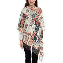 Custom UK Flag Tassel Scarf Women Winter Warm Shawl Wrap