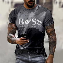 Men's round neck short sleeved T-shirt, 3D printed large casual sweater, fashionable trend, summer