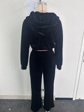 Women's Fall and Winter Hot Fashion Set Zipper Hoodie Drawstring Tracksuit Trouser Solid Color Two-piece Set