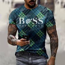 Men's round neck short sleeved T-shirt, 3D printed large casual sweater, fashionable trend, summer