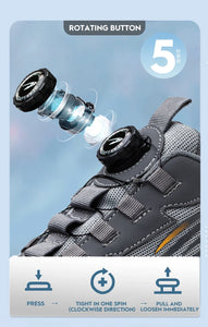 Big Size Men and Women Rotary Buckle Work Safety Shoes Men Air Soft Sole Lightweight Sneakers Protective Fashion Work Shoes