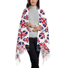 Custom UK Flag Tassel Scarf Women Winter Warm Shawl Wrap