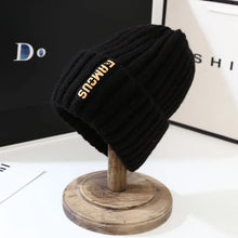Winter hat, men's and women's versatile fashion long label woolen hat, warm ear protection, toe cover, knitted hat