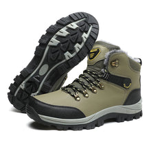 Men's Winter Boots With Fur Warm Snow Non-slip Men Work Casual Shoes Waterproof Leather Sneakers High Top Ankle Boots Plus Size