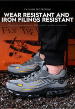 Big Size Men and Women Rotary Buckle Work Safety Shoes Men Air Soft Sole Lightweight Sneakers Protective Fashion Work Shoes