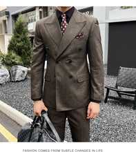 High-quality, fashionable, stylish, versatile and trendy wedding dress sets, dinner sets, men's slimming double-breasted suit se