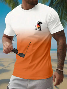 Summer Casual  Hawaiian Men's Fashion T-shirt Short Sleeve 3D Print