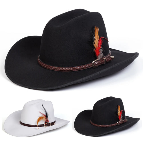 Men Classic Fedora Hat with Feather Decoration Top Hats Women Men Gentleman Cap Vintage Caps Accessories