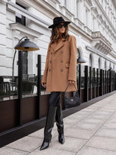 Women's Winter Coats Fashion Casual Mid-length Suit Collar Tweed Warm Coats and Jackets Women Wool & Blends Coats for Women