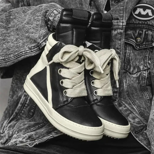 High Top Men Boots Autumn/Winter Men's Shoes Ankle Boots High Street Niche Vintage Motorcycle Sport Casual Boots for Men