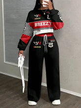 California 23 Two Piece Set Women's Streetwear Crop Top & Wide Leg Pants Fall Winter