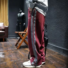 Straight Autumn and Winter Cotton Hip-hop Striped Trousers Male Sports Pants Wide Leg Men's Sweatpants Jogger Big Tall Man Long